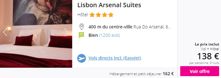 Vol + Hôtel Lyon Lisbonne 138€